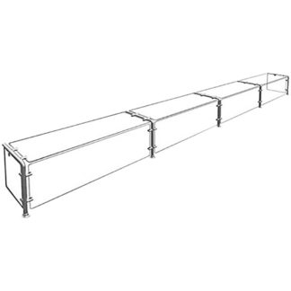 Hatco EP11-14412 Full Service Mounted Food Shield - 144" x 12" x 18", Glass/Stainless Steel
