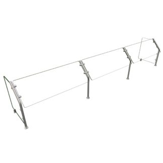 Hatco ES31-120 Self Service Mounted Food Shield - 120" x 18" x 22", Glass/Stainless Steel
