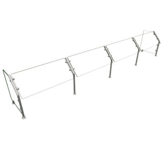 Hatco ES31-132 Self Service Mounted Food Shield - 132" x 18" x 22", Glass/Stainless Steel