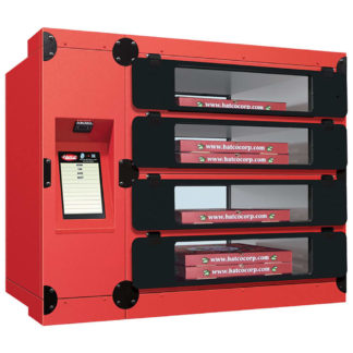 Hatco F2GBP-14-C Flav-R 2-Go Built In Pizza Locker w/ (8) Lockers - Left Side Controls, Warm Red, 120v
