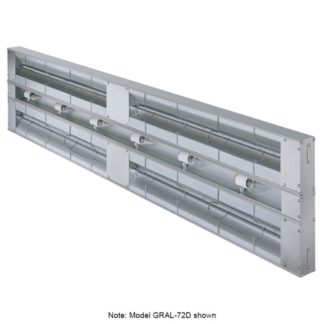 Hatco GRAL-108D6 108" Standard Watts Infrared Strip Warmer - Double Rod, (6) Built In Toggle Control