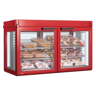Hatco LFST-48-1X 48 13/16" Full Service Countertop Heated Display Case - (3) Shelves, Red, 120/208v/1ph