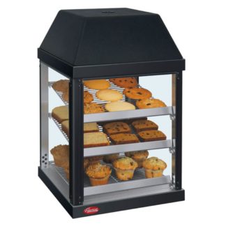 Hatco MDW-1X 15 3/4" Full Service Countertop Heated Display Case - (3) Shelves, Black, 120v