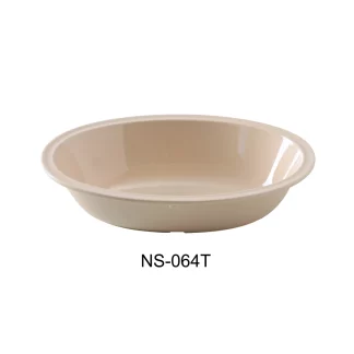 Yanco NS-064T Nessico Oval Bowl, 64 Oz Capacity, 11.75" Length, 8.25" Width, 2.75" Height, Melamine, Tan Color, Pack of 24