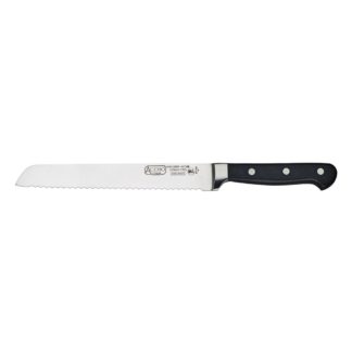 Winco KFP-82 8-in Bread Knife, 1-Piece Full Tang, Forged Carbon Steel, POM Handle
