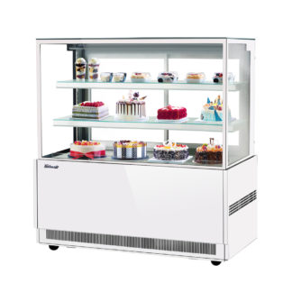 Turbo Air TBP60-54NN-W 59" Full Service Bakery Case w/ Straight Glass - (3) Levels, 115v