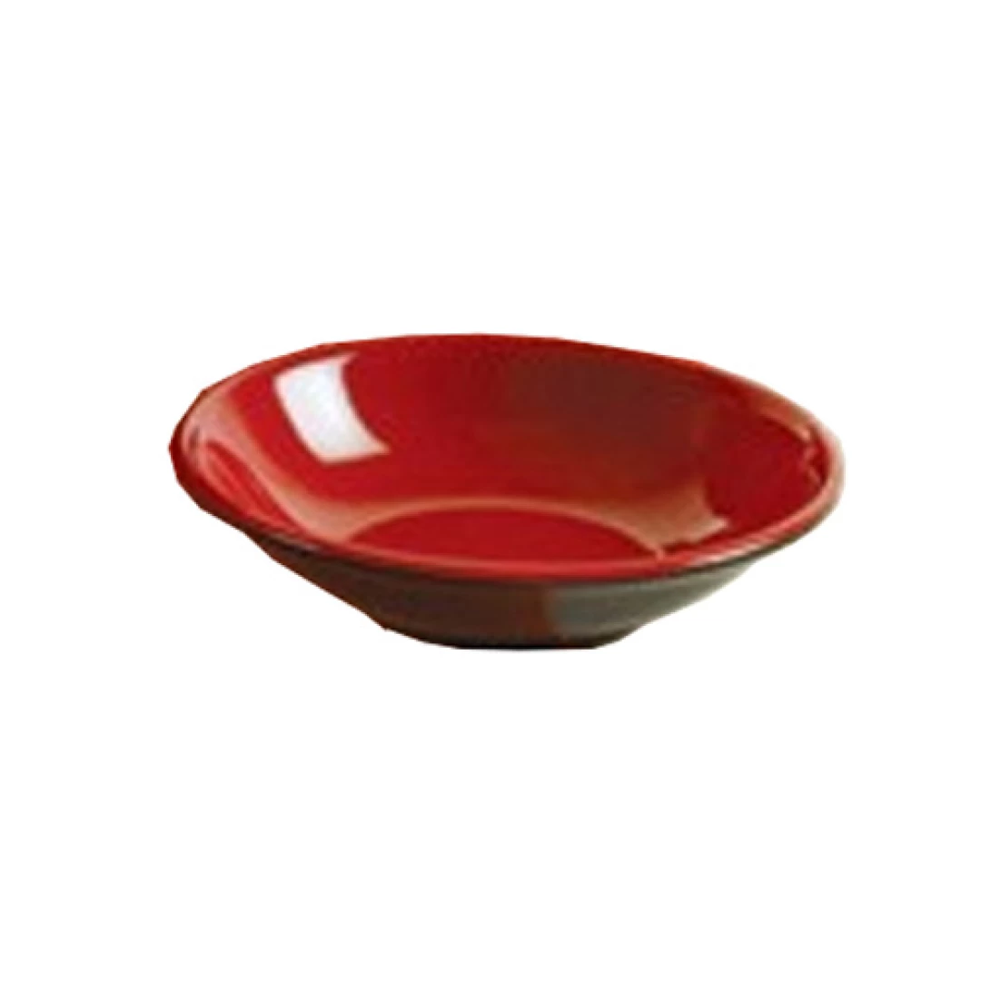 Yanco CR-1028 Black And Red Two-Tone Sauce Dish, 3.75" Diameter, Melamine, Black/Red Color, Pack of 72