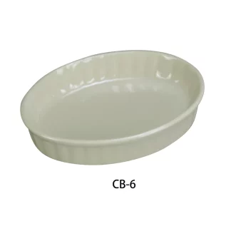 Yanco CB-6 Recovery Creme Brulee, 6 Oz, 1.25" Height, 5.75" Length, 4" Width, China, American White Color, Pack of 36