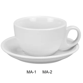 Yanco MA-2 Mayor Saucer For Ma-1 Low Cup, 5.875" Diameter, Porcelain, Super White, Pack of 36