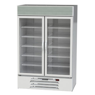 Beverage Air MMF44HC-1-W-IQ 47" Two Section Display Freezer w/ Swing Doors - Bottom Mount Compressor, White, 115v