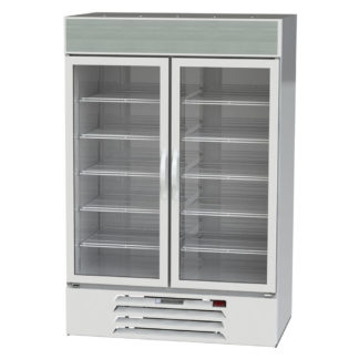 Beverage Air MMF49HC-1-W 52" Two Section Display Freezer w/ Swing Doors - Bottom Mount Compressor, White, 115v
