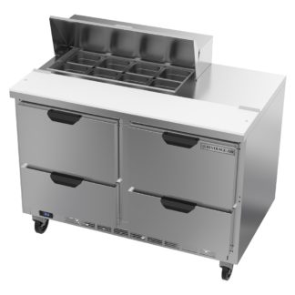 Beverage Air SPED48HC-08-4 48" Refrigerated Sandwich Prep Table w/ (4) Drawers & 10" Cutting Board, 115v