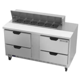 Beverage Air SPED60HC-12-4 60" Sandwich/Salad Prep Table w/ Refrigerated Base, 115v