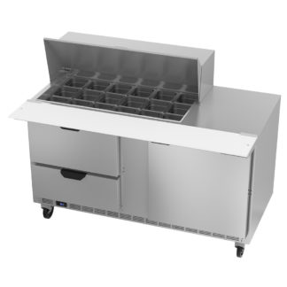 Beverage Air SPED60HC-18M-2 60" Sandwich/Salad Prep Table w/ Refrigerated Base, 115v