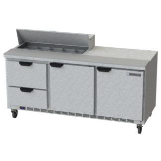 Beverage Air SPED72HC-10-2 72" Sandwich/Salad Prep Table w/ Refrigerated Base, 115v