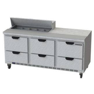 Beverage Air SPED72HC-10-6 72" Sandwich/Salad Prep Table w/ Refrigerated Base, 115v
