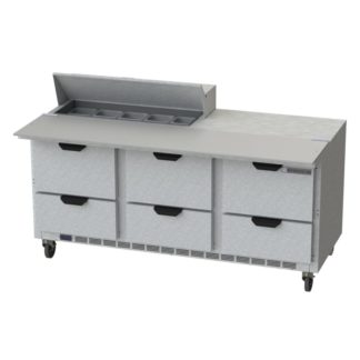 Beverage Air SPED72HC-10C-6 72" Sandwich/Salad Prep Table w/ Refrigerated Base, 115v