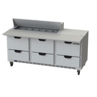 Beverage Air SPED72HC-12C-6 72" Sandwich/Salad Prep Table w/ Refrigerated Base, 115v