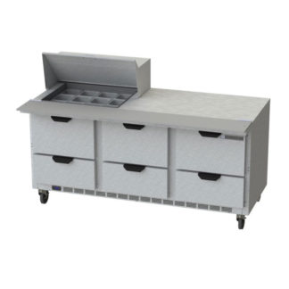 Beverage Air SPED72HC-12M-6 72" Sandwich/Salad Prep Table w/ Refrigerated Base, 115v