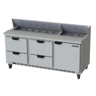 Beverage Air SPED72HC-18-4 72" Sandwich/Salad Prep Table w/ Refrigerated Base, 115v