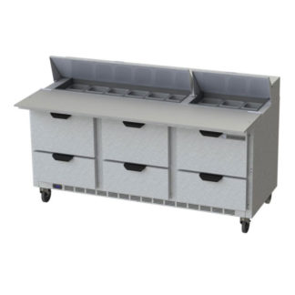 Beverage Air SPED72HC-18C-6 72" Sandwich/Salad Prep Table w/ Refrigerated Base, 115v