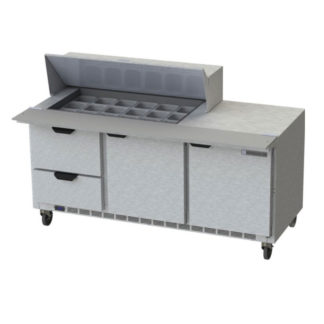 Beverage Air SPED72HC-18M-2 72" Sandwich/Salad Prep Table w/ Refrigerated Base, 115v