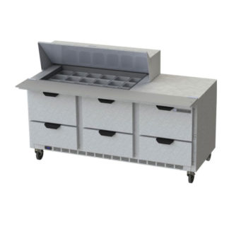 Beverage Air SPED72HC-18M-6 72" Sandwich/Salad Prep Table w/ Refrigerated Base, 115v