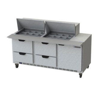 Beverage Air SPED72HC-24M-4 72" Sandwich/Salad Prep Table w/ Refrigerated Base, 115v