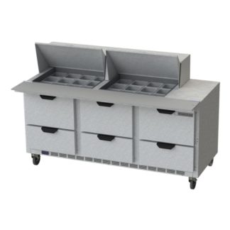 Beverage Air SPED72HC-24M-6 72" Sandwich/Salad Prep Table w/ Refrigerated Base, 115v