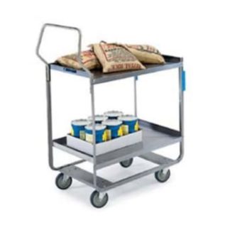 Lakeside 4521 2 Level Stainless Utility Cart w/ 700 lb Capacity, Raised Ledges