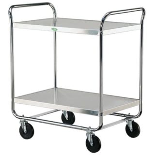 Lakeside 492 2 Level Stainless Utility Cart w/ 500 lb Capacity, Flat Ledges