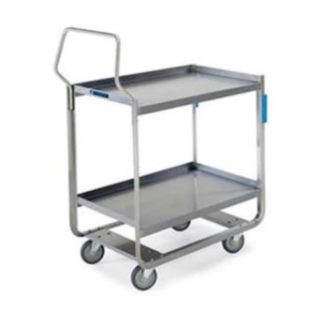 Lakeside 4958 2 Level Stainless Utility Cart w/ 1000 lb Capacity, Raised Ledges