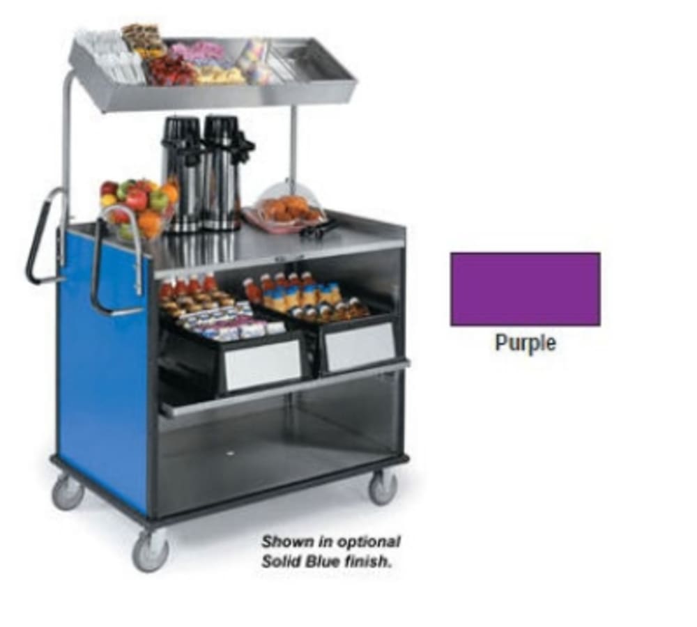 Lakeside 660 Food Cart w/ Overshelf, 49"L x 28 1/4"W x 72 3/20"H, Purple
