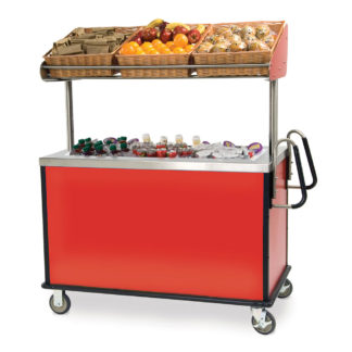 Lakeside 668 Food Cart for Breakfast w/ Overshelf, 54 3/4"L x 28 1/2"W x 67"H, Stainless