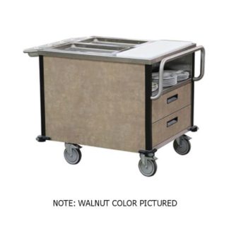 Lakeside 6755 SuzyQ Hot Food Cart w/ (2) Full-Size Hot Wells - Black, 208v/1ph