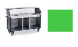 Lakeside 682-10 GRN Kiosk Type Food Cart w/ Enclosed Cabinet, 77 1/4"L x 28 1/4"W x 52 1/2"H, Green