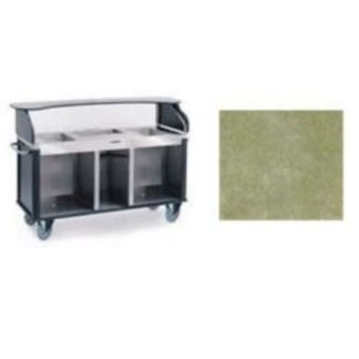 Lakeside 682-20 BEGSU Kiosk Type Food Cart w/ Enclosed Cabinet, 77 1/4"L x 28 1/4"W x 52 1/2"H, Beige