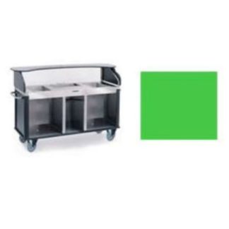 Lakeside 682-20 GRN Kiosk Type Food Cart w/ Enclosed Cabinet, 77 1/4"L x 28 1/4"W x 52 1/2"H, Green