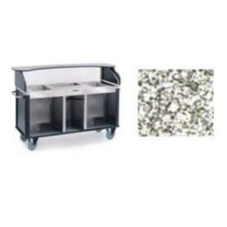 Lakeside 682-20 GRSAN Kiosk Type Food Cart w/ Enclosed Cabinet, 77 1/4"L x 28 1/4"W x 52 1/2"H, Gray