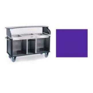 Lakeside 682-20 PUR Kiosk Type Food Cart w/ Enclosed Cabinet, 77 1/4"L x 28 1/4"W x 52 1/2"H, Purple