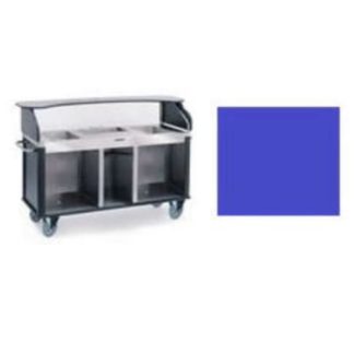 Lakeside 682-20 RBLU Kiosk Type Food Cart w/ Enclosed Cabinet, 77 1/4"L x 28 1/4"W x 52 1/2"H, Royal Blue