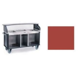 Lakeside 682-20 RED Kiosk Type Food Cart w/ Enclosed Cabinet, 77 1/4"L x 28 1/4"W x 52 1/2"H, Red