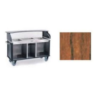 Lakeside 682-20 VCHER Kiosk Type Food Cart w/ Enclosed Cabinet, 77 1/4"L x 28 1/4"W x 52 1/2"H, Victorian Cherry