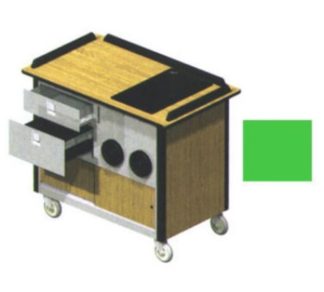 Lakeside 690-10 GRN Food Cart w/ Drawers, 44 1/2"L x 24 1/2"W x 37 3/4"H, Green