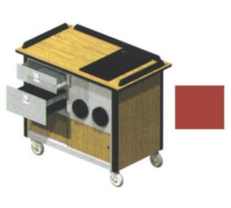 Lakeside 690-10 RED Food Cart w/ Drawers, 44 1/2"L x 24 1/2"W x 37 3/4"H, Red