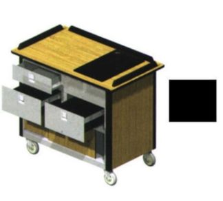 Lakeside 690-30 BLK Food Cart w/ Drawers, 44 1/2"L x 26"W x 37 3/4"H, Black