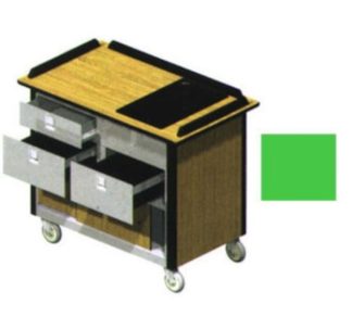 Lakeside 690-30 GRN Food Cart w/ Drawers, 44 1/2"L x 24 1/2"W x 37 3/4"H, Green
