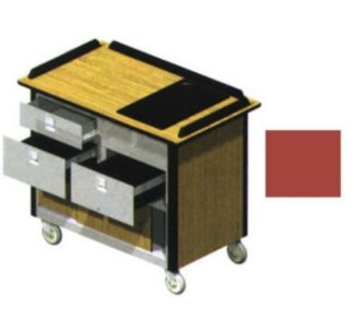 Lakeside 690-30 RED Food Cart w/ Drawers, 44 1/2"L x 24 1/2"W x 37 3/4"H, Red