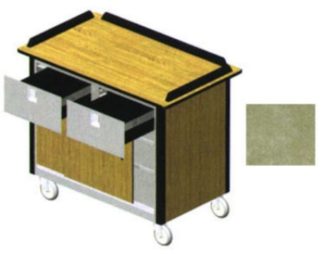 Lakeside 690-40 BEGSU Food Cart w/ Drawers, 44 1/2"L x 24 1/2"W x 37 3/4"H, Beige
