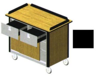 Lakeside 690-40 BLK Food Cart w/ Drawers, 44 1/2"L x 26"W x 37 3/4"H, Black